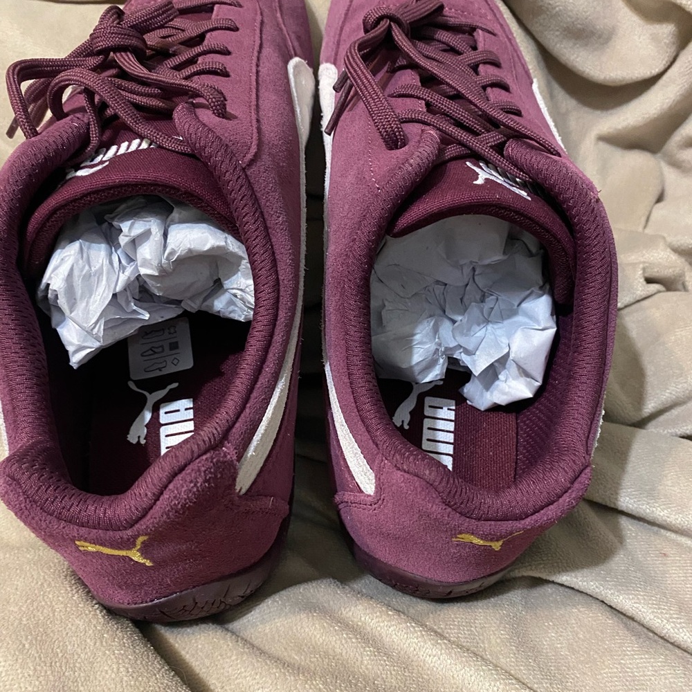 Puma Maroon and Cream Athletic Shoes - Picture 4 of 5